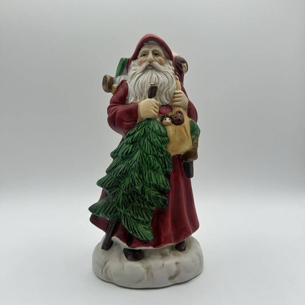 Vintage Old World Ceramic Christmas Santa Claus Old St. Nick Figurine - Holiday